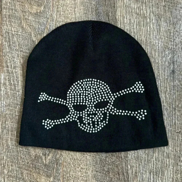 💎💟Adult |  Vintage Skull Beanie - Picture 3 of 16